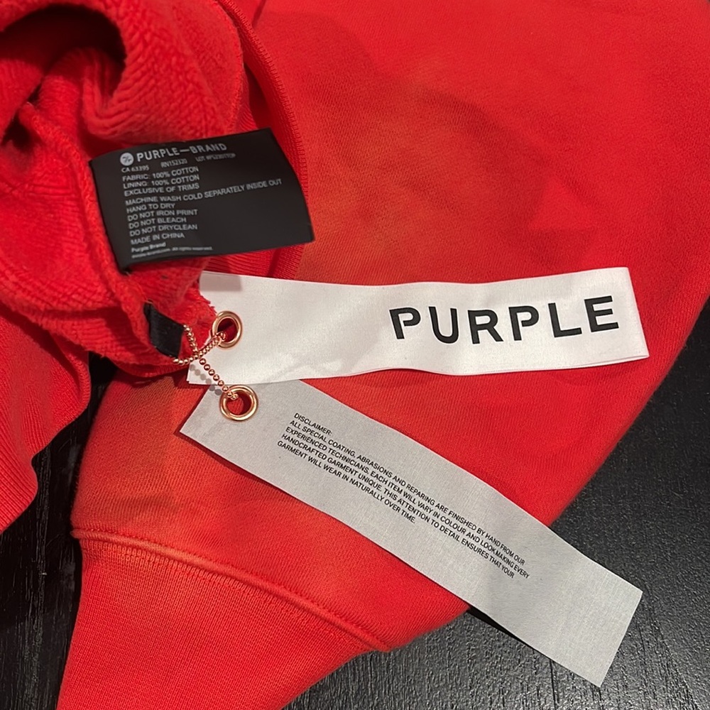 Purple brand P401 oversized hoodie - new world in fiery red - Picture 3 of 4